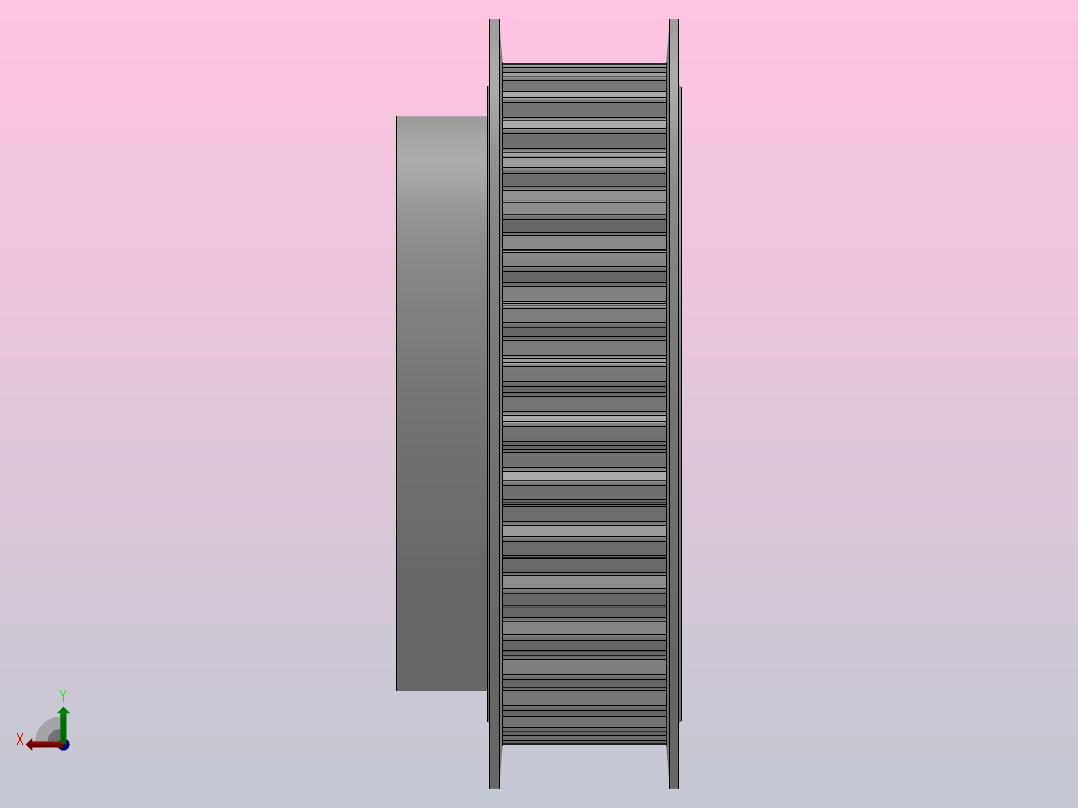 小凸缘型梯形齿同步带轮T10型_ST10DC-36-25-dc20-A后视图