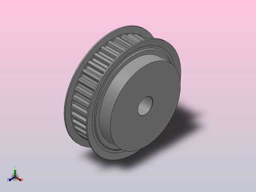 小凸缘型梯形齿同步带轮T10型_ST10DC-36-25-dc20-A正等轴测缩略图