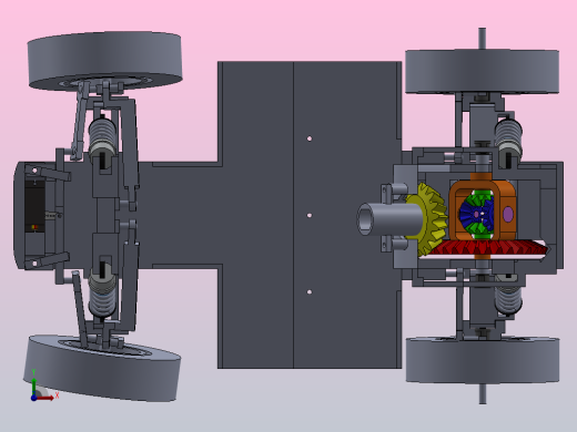 遥控玩具小车结构3D图纸 Solidworks设计前视缩略图
