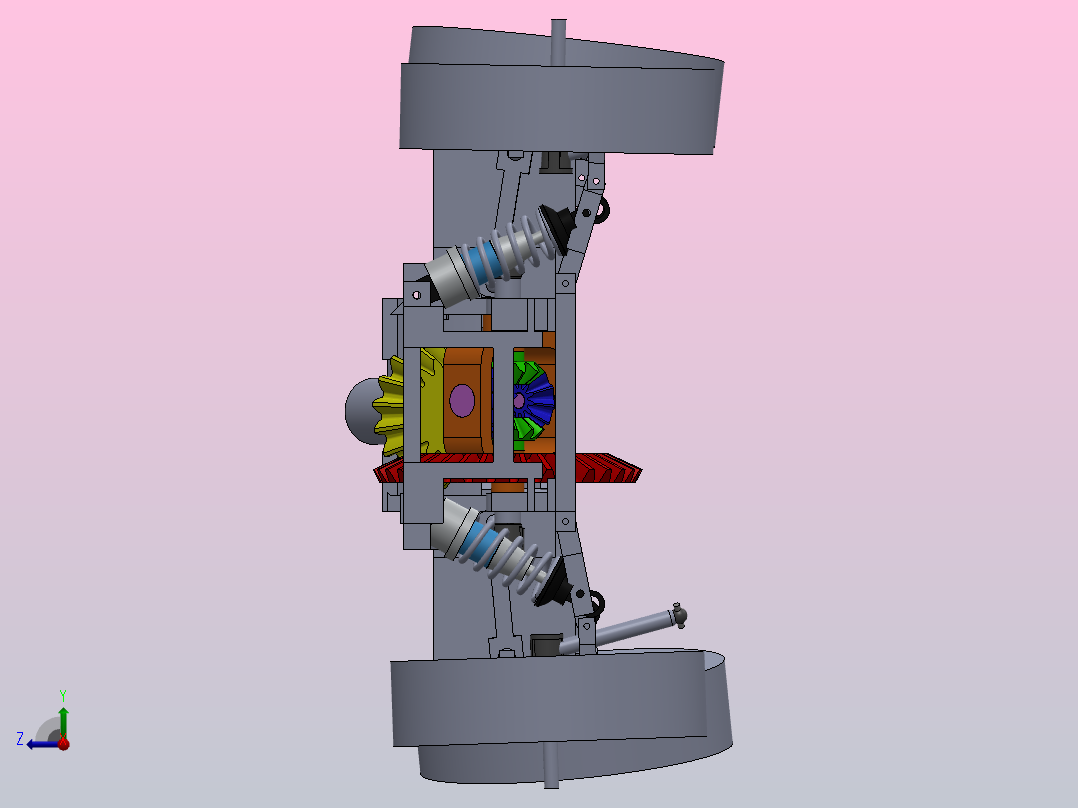 遥控玩具小车结构3D图纸 Solidworks设计右视图