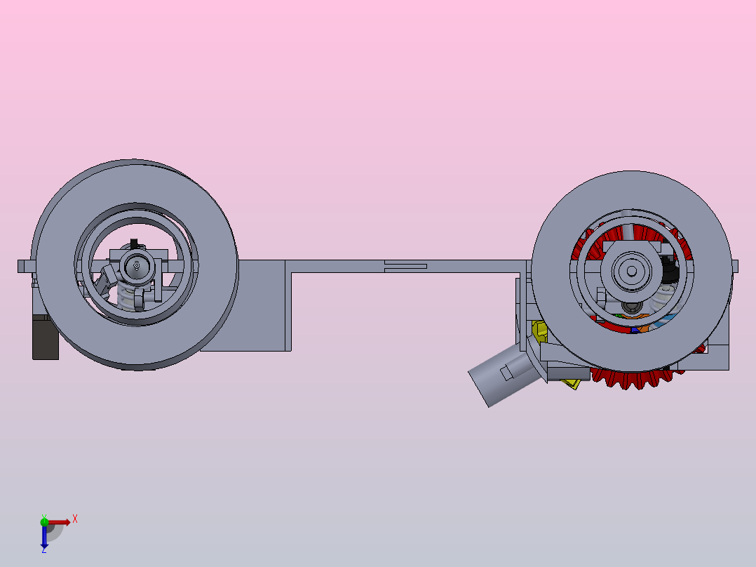 遥控玩具小车结构3D图纸 Solidworks设计俯视图