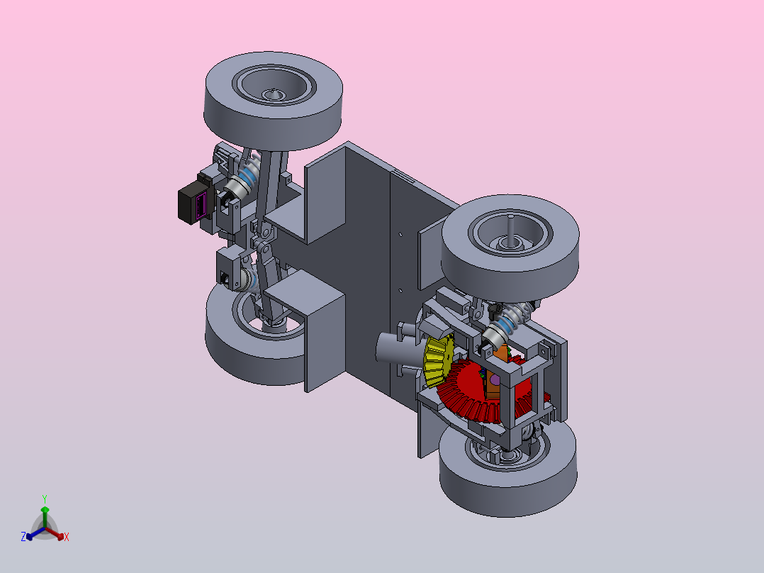 遥控玩具小车结构3D图纸 Solidworks设计正等轴测图