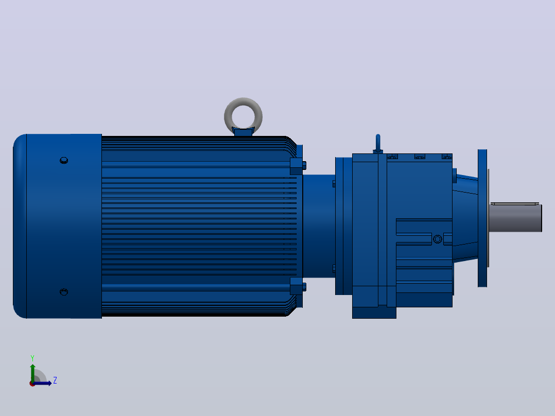 RF107法兰轴伸式安装斜齿轮减速机RF107-Y45-4P-225M-M1-0°-Φ450左视图