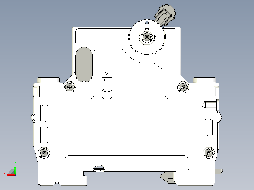 NXB-63 2P小型断路器三维模型202307后视图