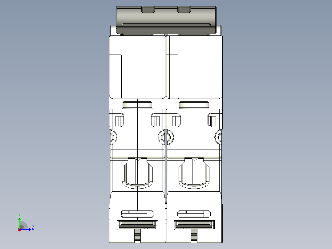 NXB-63 2P小型断路器三维模型202307左视图
