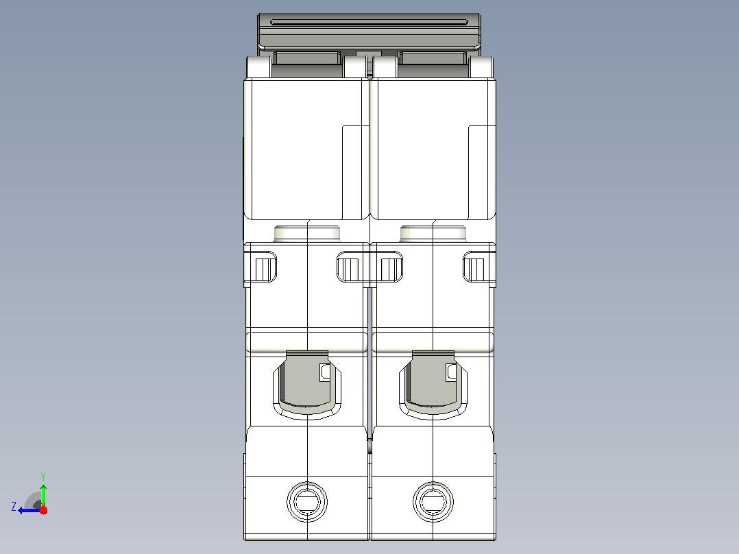 NXB-63 2P小型断路器三维模型202307右视图