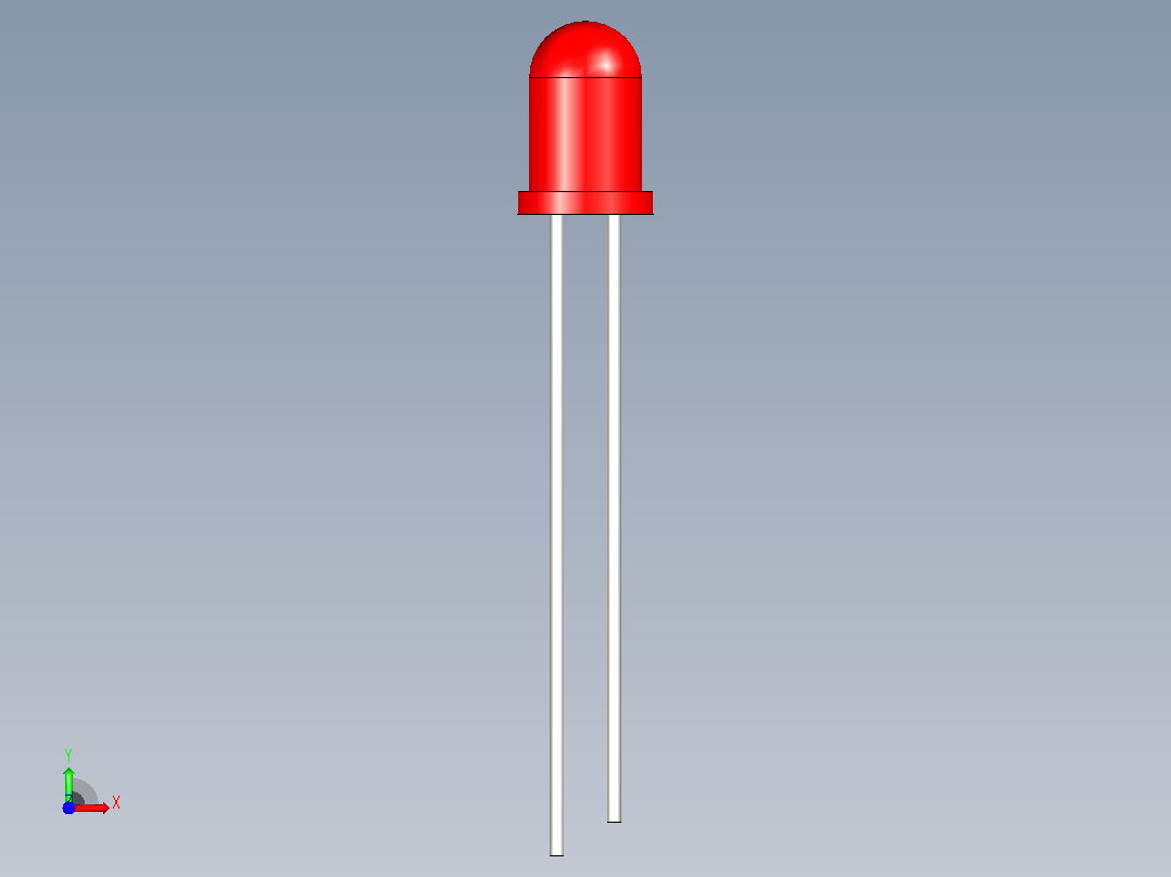 这是一个简单的具有各种颜色的5mm LED(SolidWorks配置)前视图
