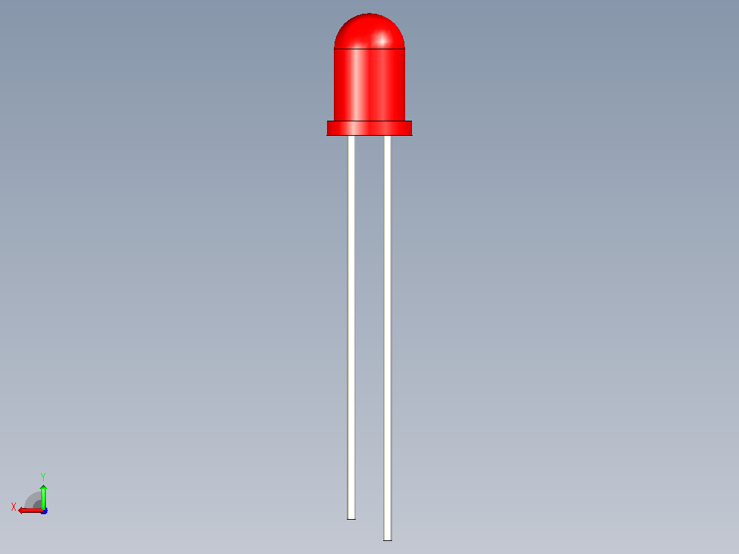 这是一个简单的具有各种颜色的5mm LED(SolidWorks配置)后视图