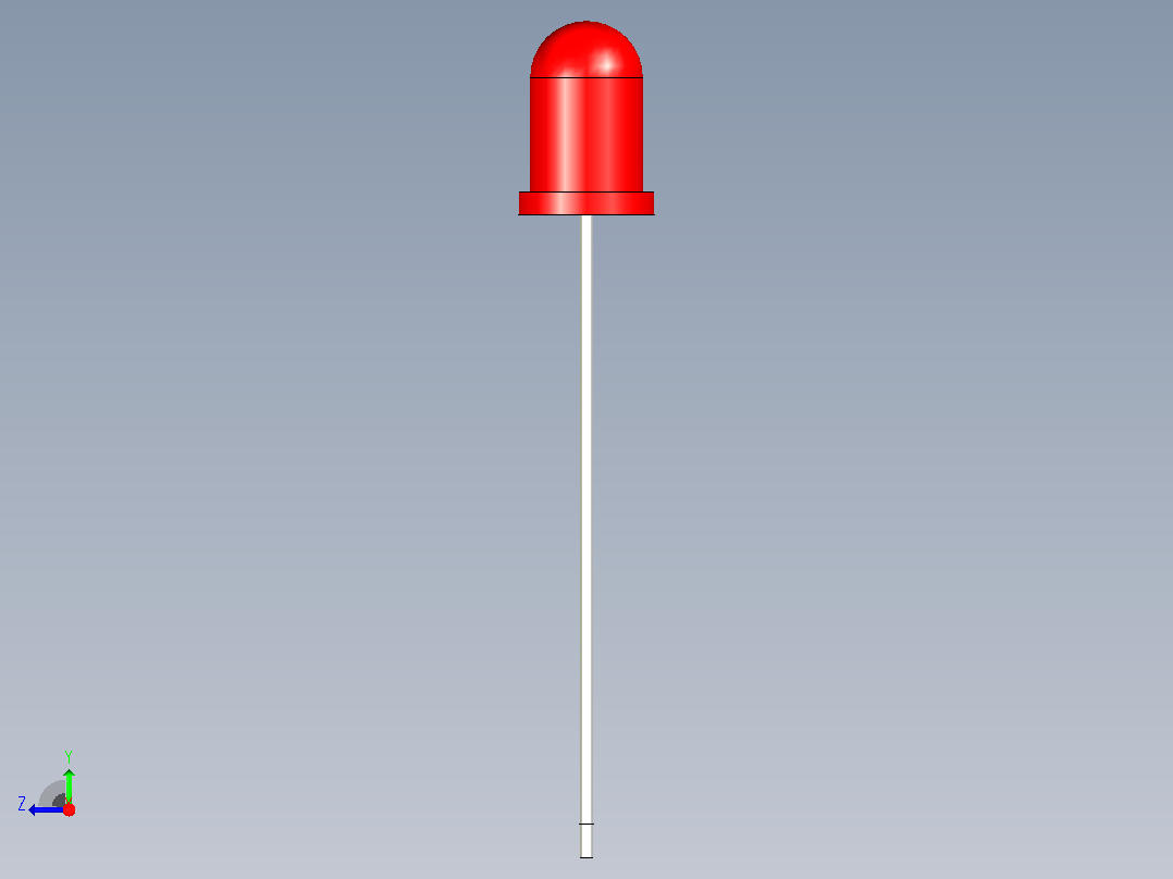 这是一个简单的具有各种颜色的5mm LED(SolidWorks配置)右视图