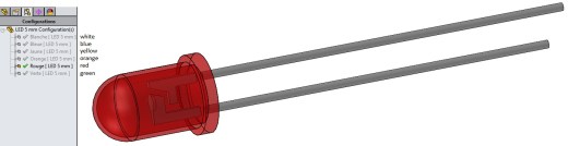 这是一个简单的具有各种颜色的5mm LED(SolidWorks配置)缩略图