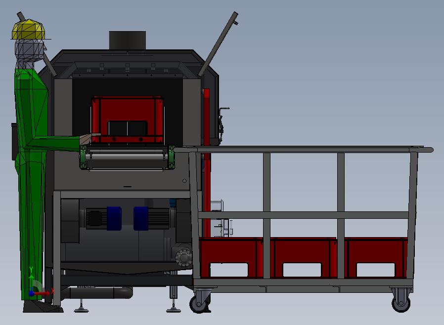 工业洗箱机自动化流水线前视图