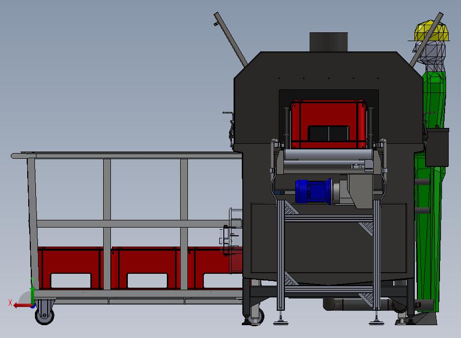 工业洗箱机自动化流水线后视图