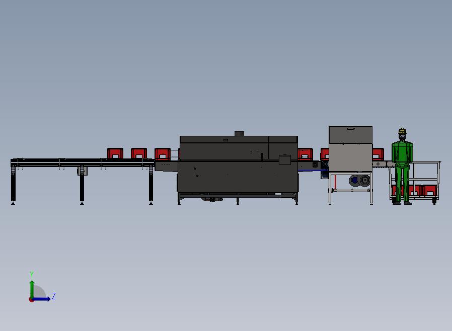 工业洗箱机自动化流水线左视图