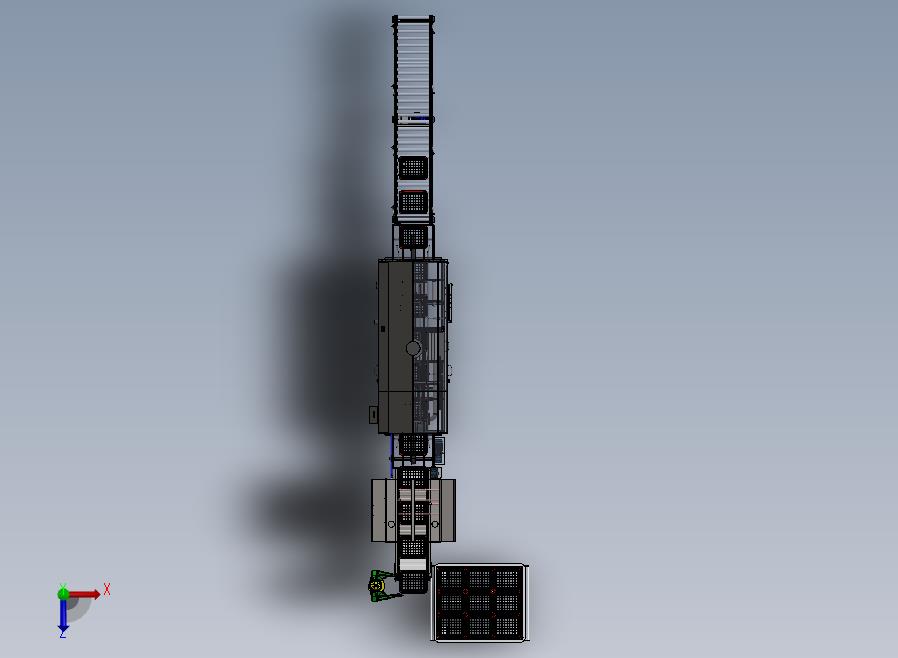 工业洗箱机自动化流水线俯视图