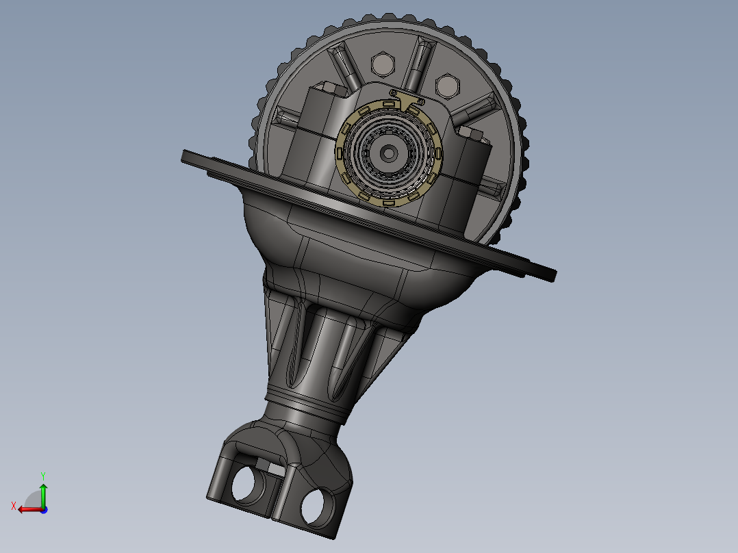 锥形齿轮差速器图纸后视图