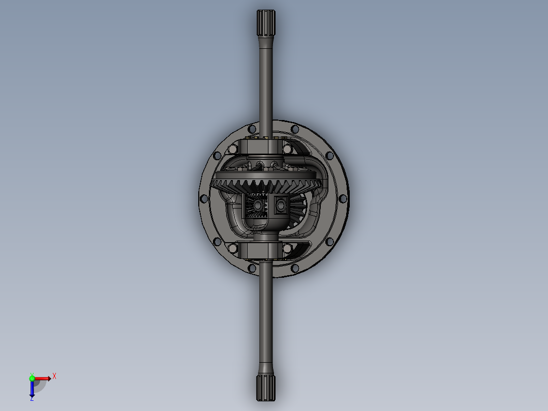 锥形齿轮差速器图纸俯视图