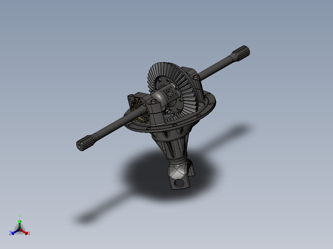 锥形齿轮差速器图纸正等轴测图