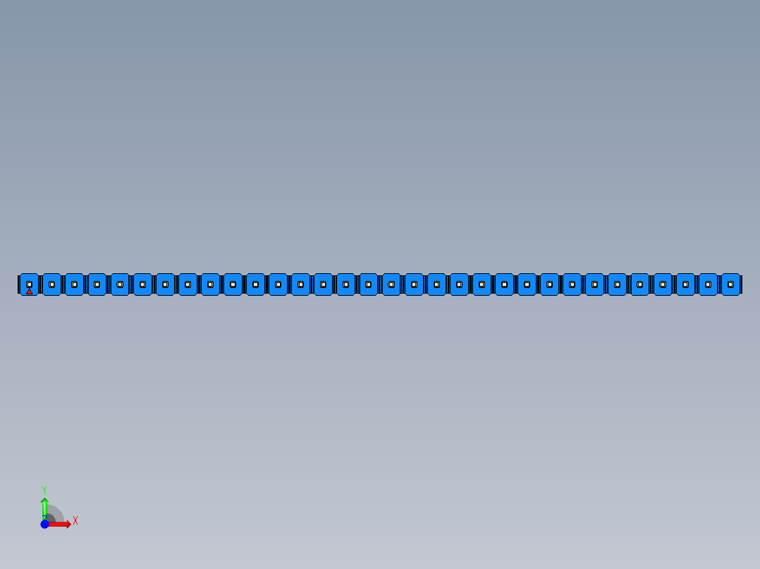 彩色公头100mil（2.54mm）系列-DS1021_blue_1x32p_100mil_Type43_rev1.0前视图