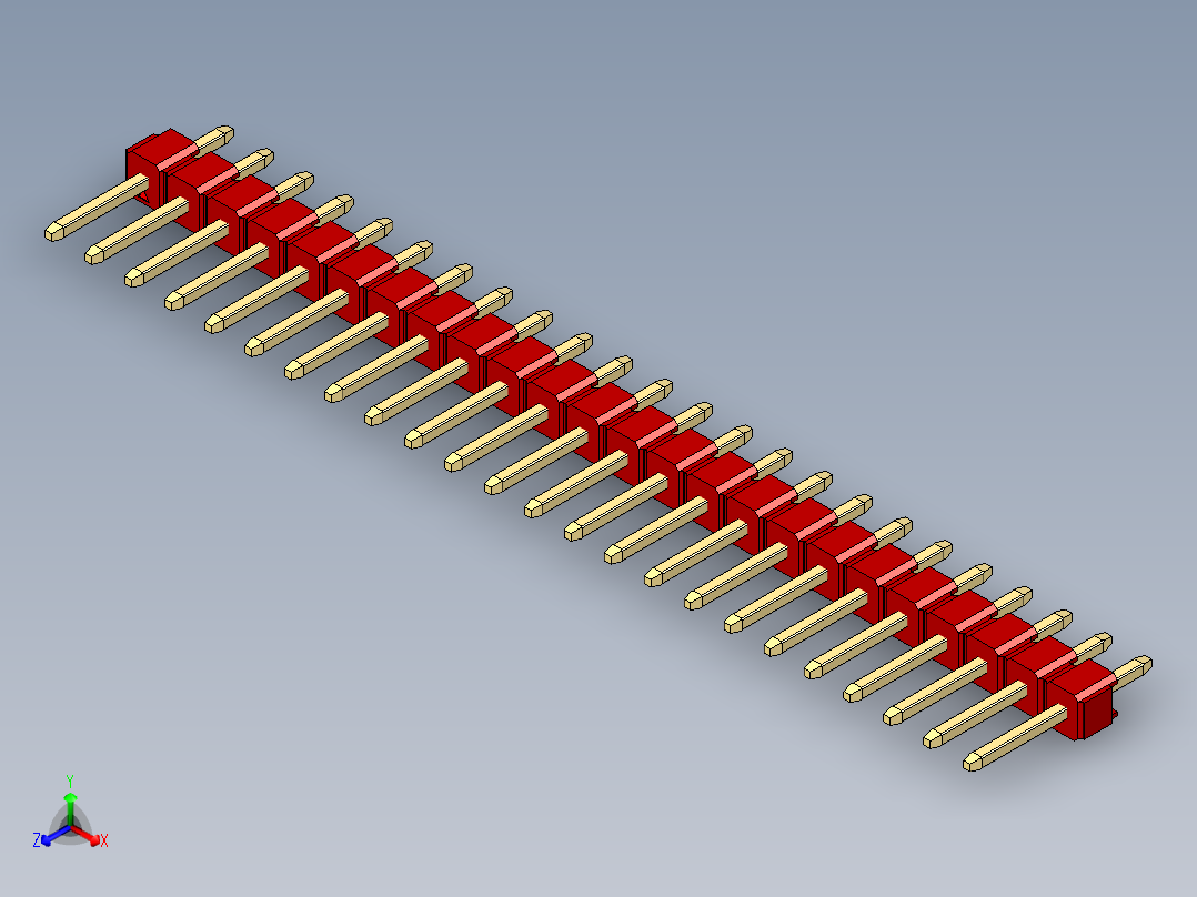 彩色公头100mil（2.54mm）系列-DS1021_red_1x24p_100mil_Type1_rev1.0主视图