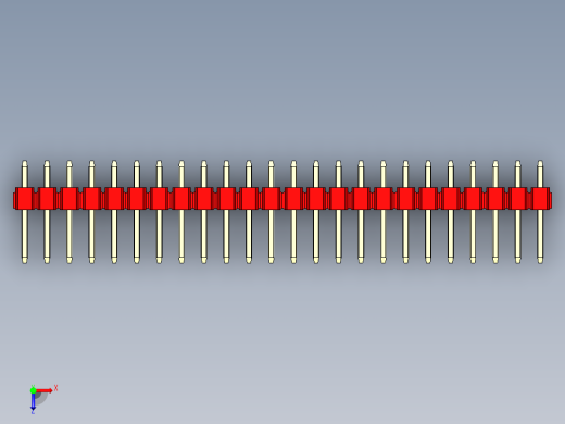 彩色公头100mil（2.54mm）系列-DS1021_red_1x24p_100mil_Type1_rev1.0俯视缩略图