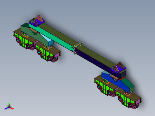 运输车单轨道行走机构