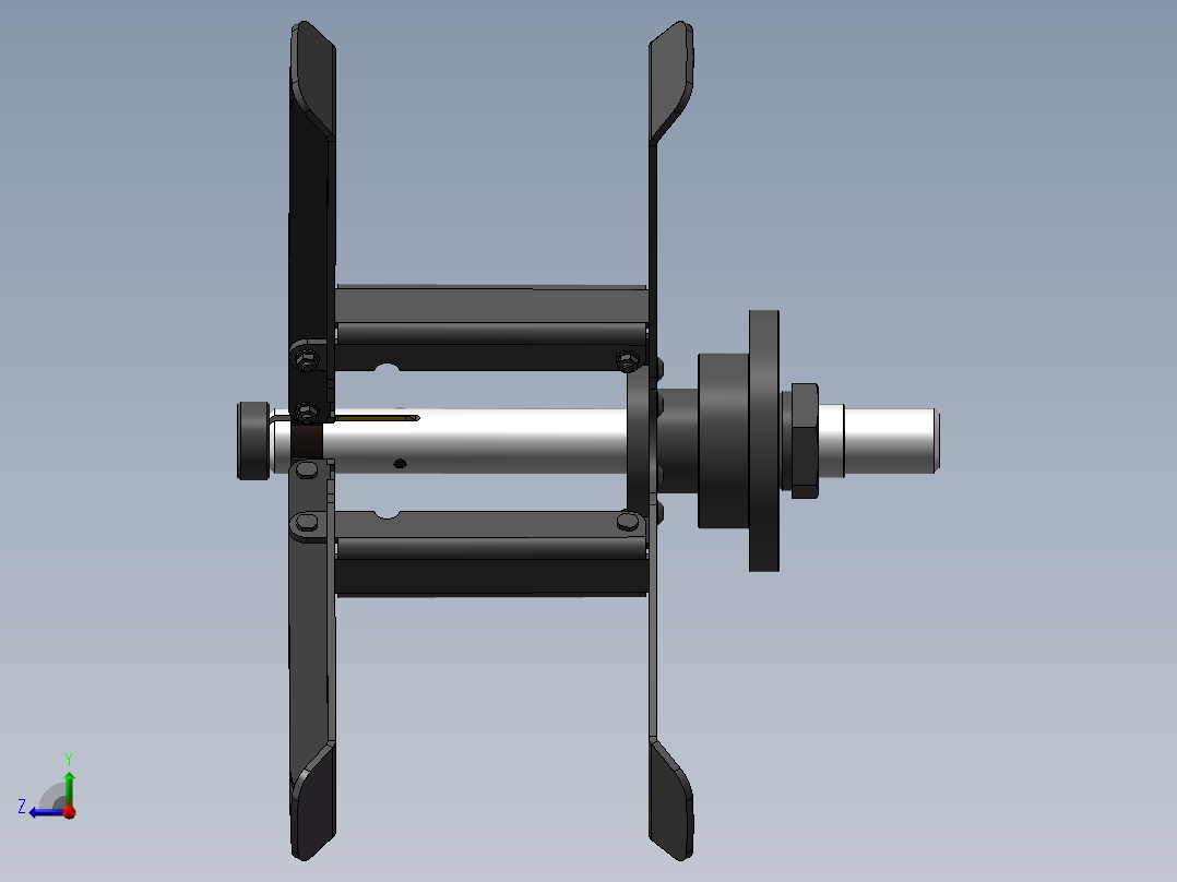 折叠型绕线机架设计卡扣滑架 三维模型右视图
