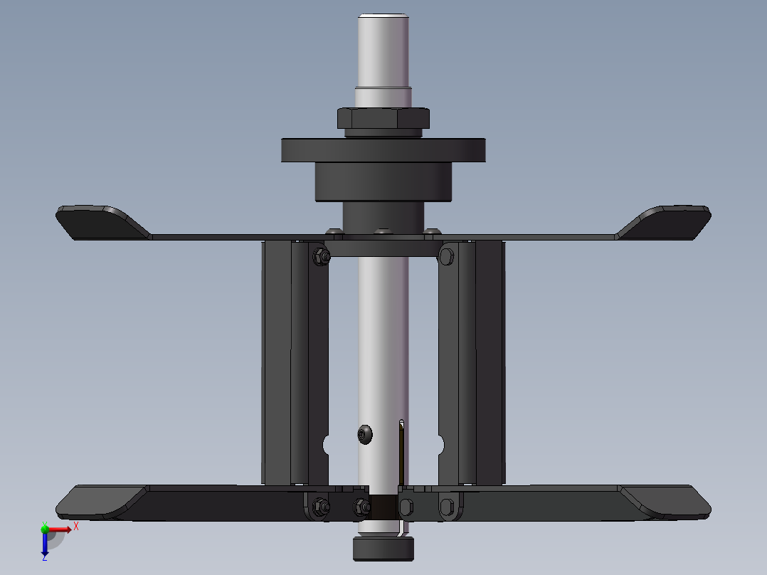折叠型绕线机架设计卡扣滑架 三维模型俯视图