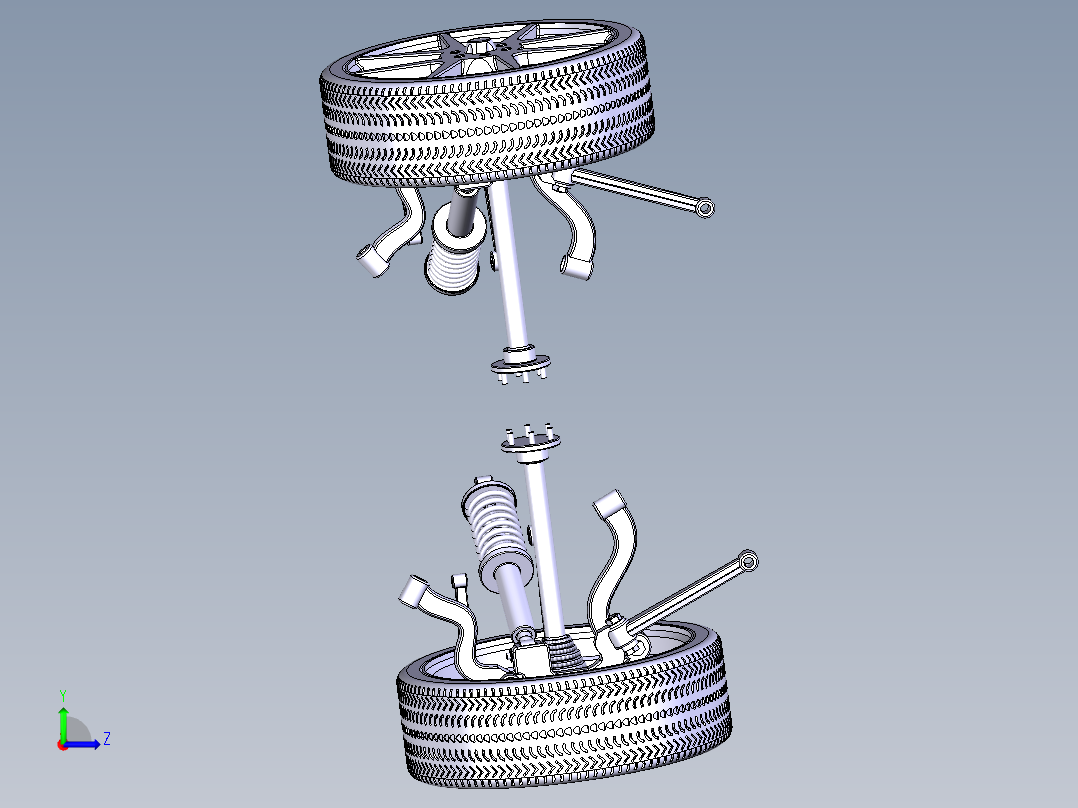 雅阁多连杆后悬架系统的设计含三维+二维CAD+说明书设计资料左视图