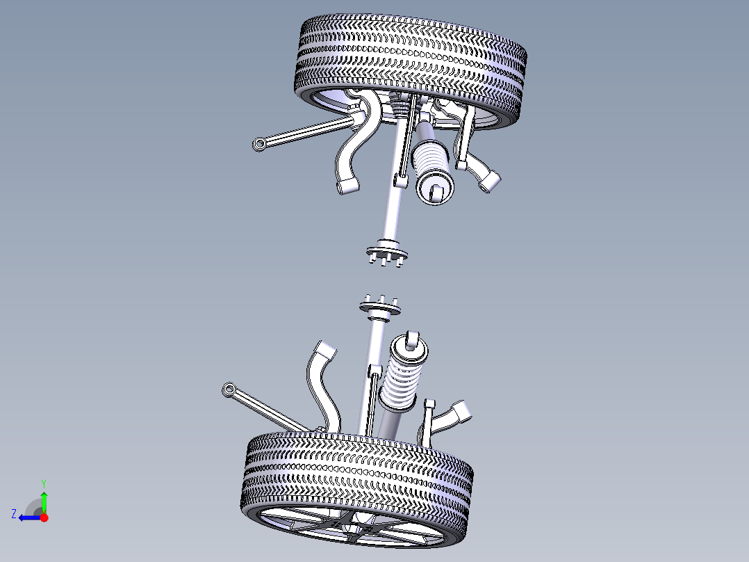 雅阁多连杆后悬架系统的设计含三维+二维CAD+说明书设计资料右视图