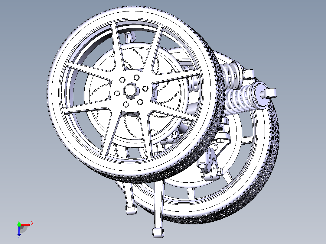 雅阁多连杆后悬架系统的设计含三维+二维CAD+说明书设计资料俯视图