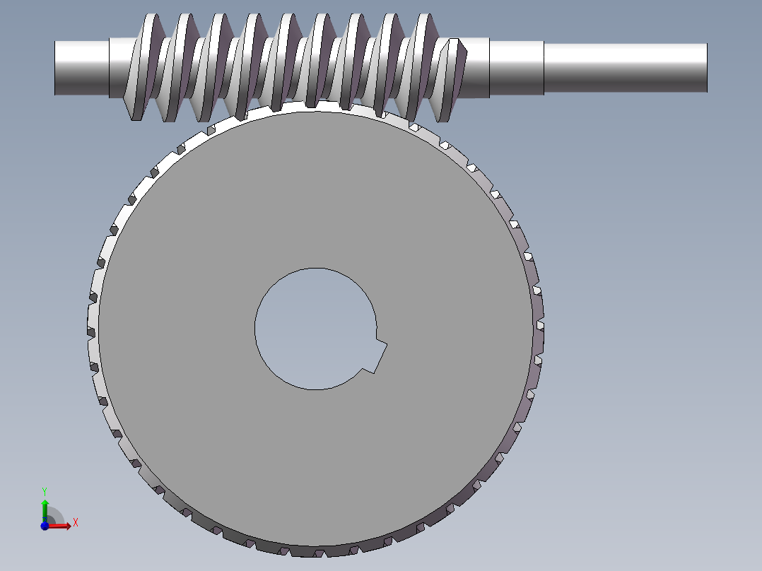 蜗轮蜗杆模型前视图