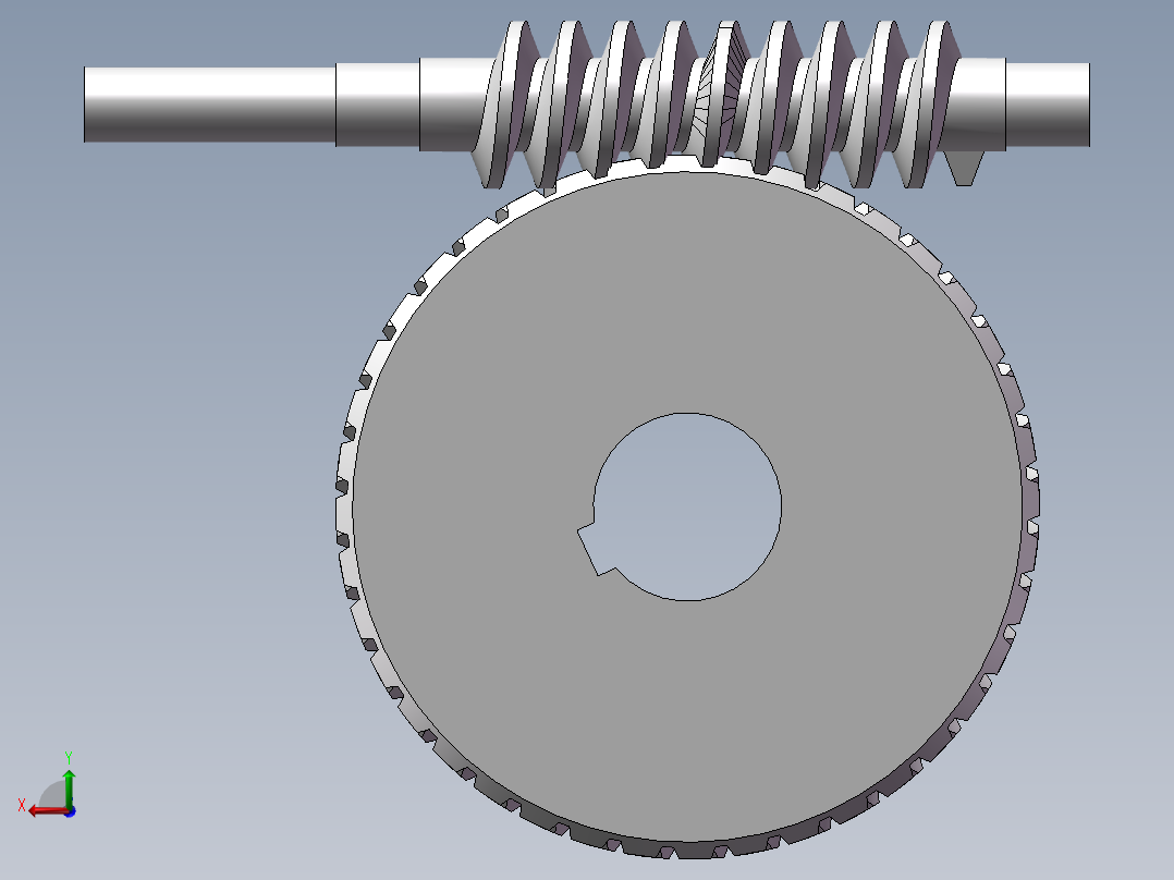 蜗轮蜗杆模型后视图