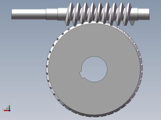 蜗轮蜗杆模型后视缩略图