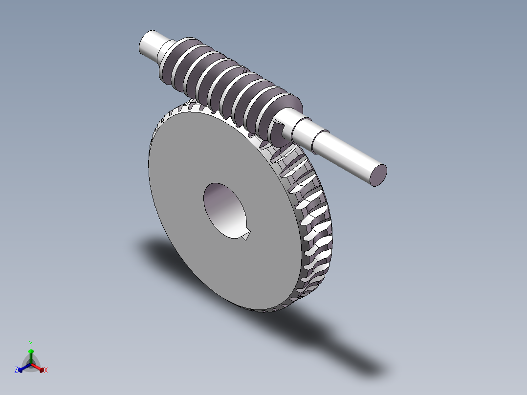蜗轮蜗杆模型正等轴测图