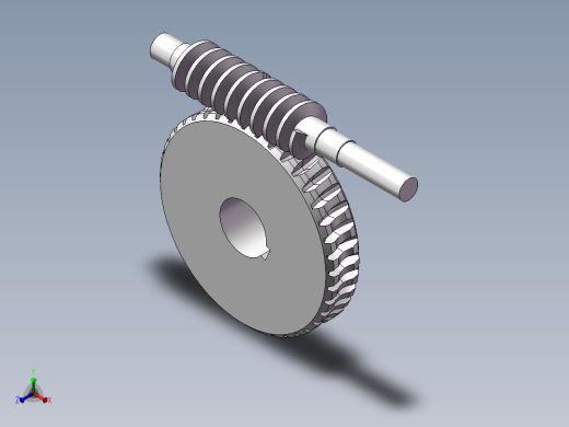 蜗轮蜗杆模型正等轴测缩略图