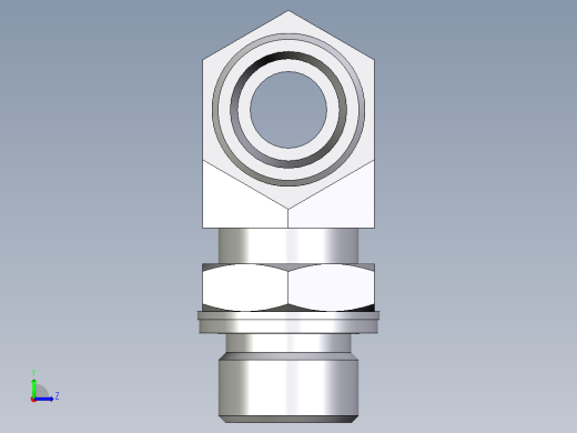 卡套式工业通用硬管接头EO_Adjustable_locknut_branch_tee_TEE16SMOMDCF左视缩略图