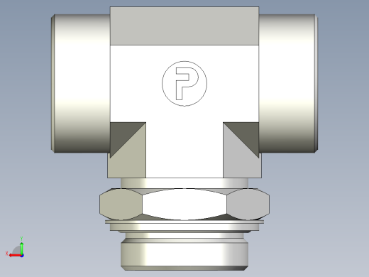 卡套式工业通用硬管接头EO_Adjustable_locknut_branch_tee_TEE38SROMDCF后视缩略图