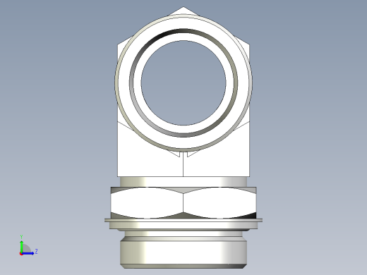 卡套式工业通用硬管接头EO_Adjustable_locknut_branch_tee_TEE38SROMDCF左视缩略图