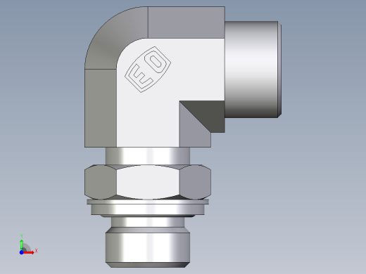 卡套式工业通用硬管接头EO_Adjustable_Locknut_elbow_WEE16SROMDCF前视缩略图