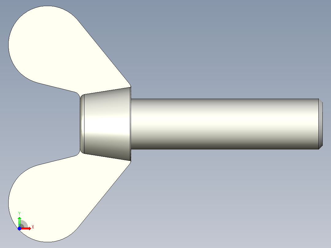 带耳螺钉-DIN_316_Wing_screws_16x2x60-54-24_73_6.4_38.4_16.stp前视图