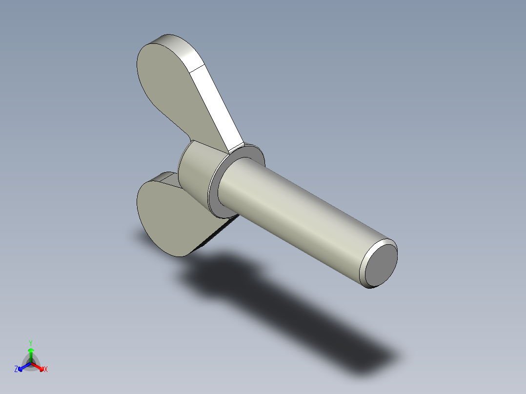 带耳螺钉-DIN_316_Wing_screws_16x2x60-54-24_73_6.4_38.4_16.stp正等轴测图