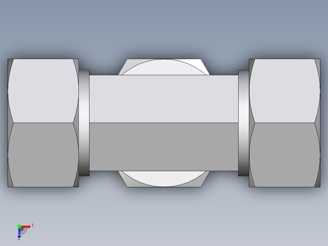 卡套式工业通用硬管接头EO_Swivel_nut_branch_tee_ET22LCF俯视图