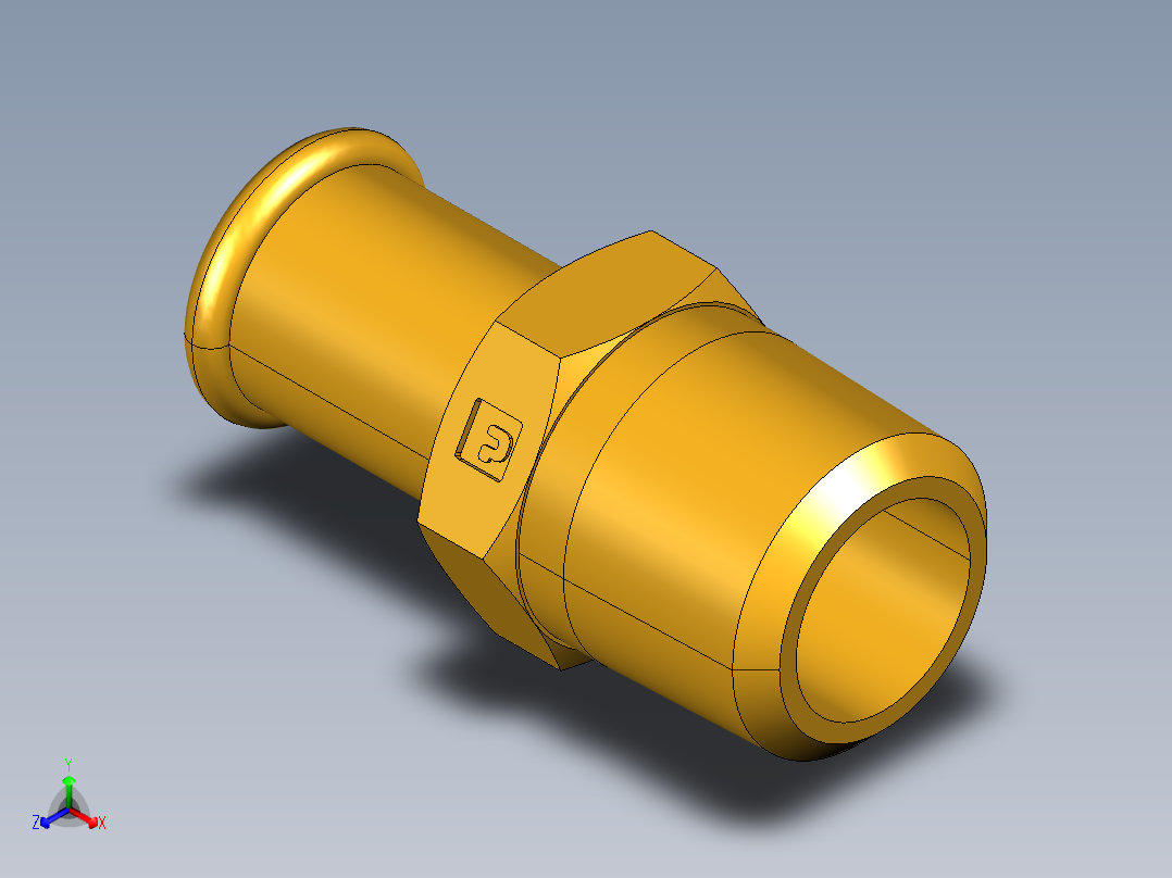 倒齿式工业管接头Beaded Hose Barb to male pipe 68HB-10-8主视图