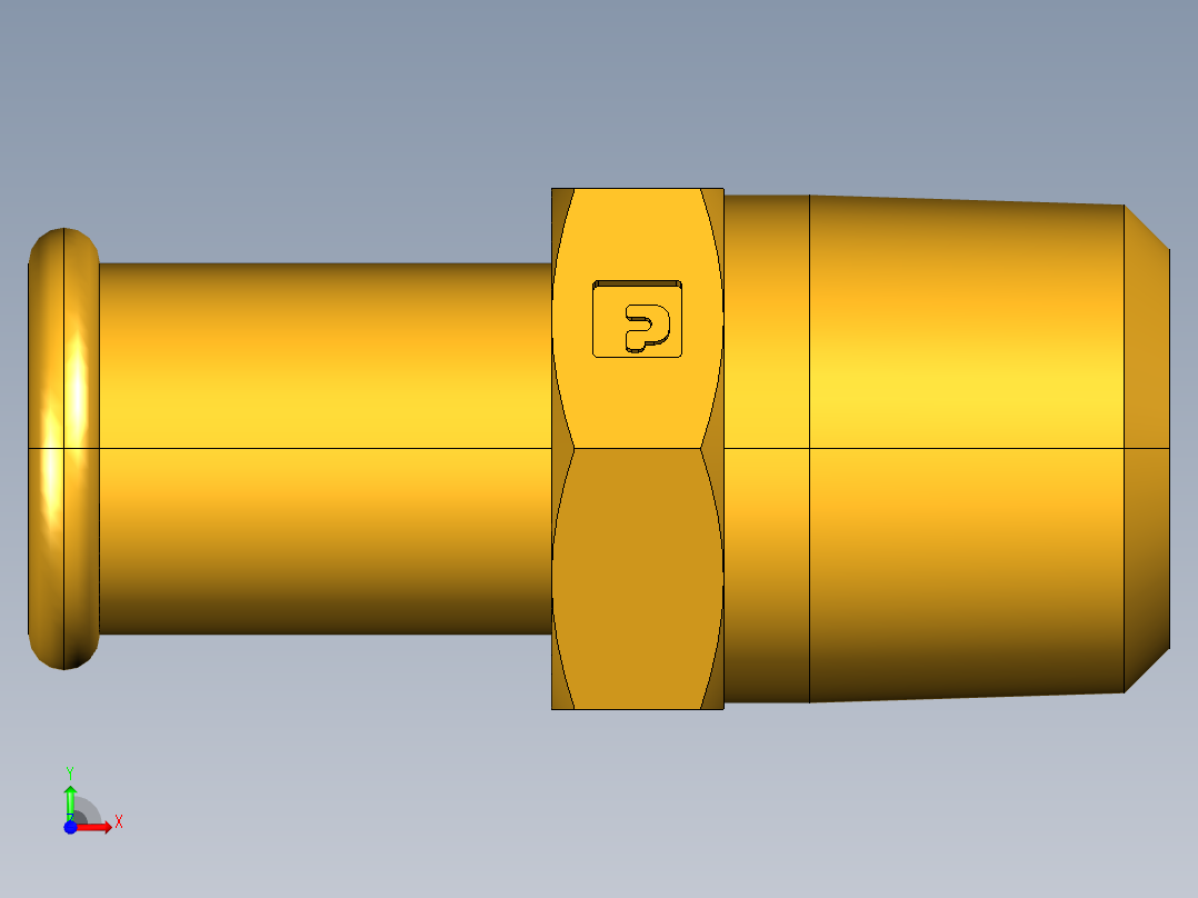 倒齿式工业管接头Beaded Hose Barb to male pipe 68HB-10-8前视图