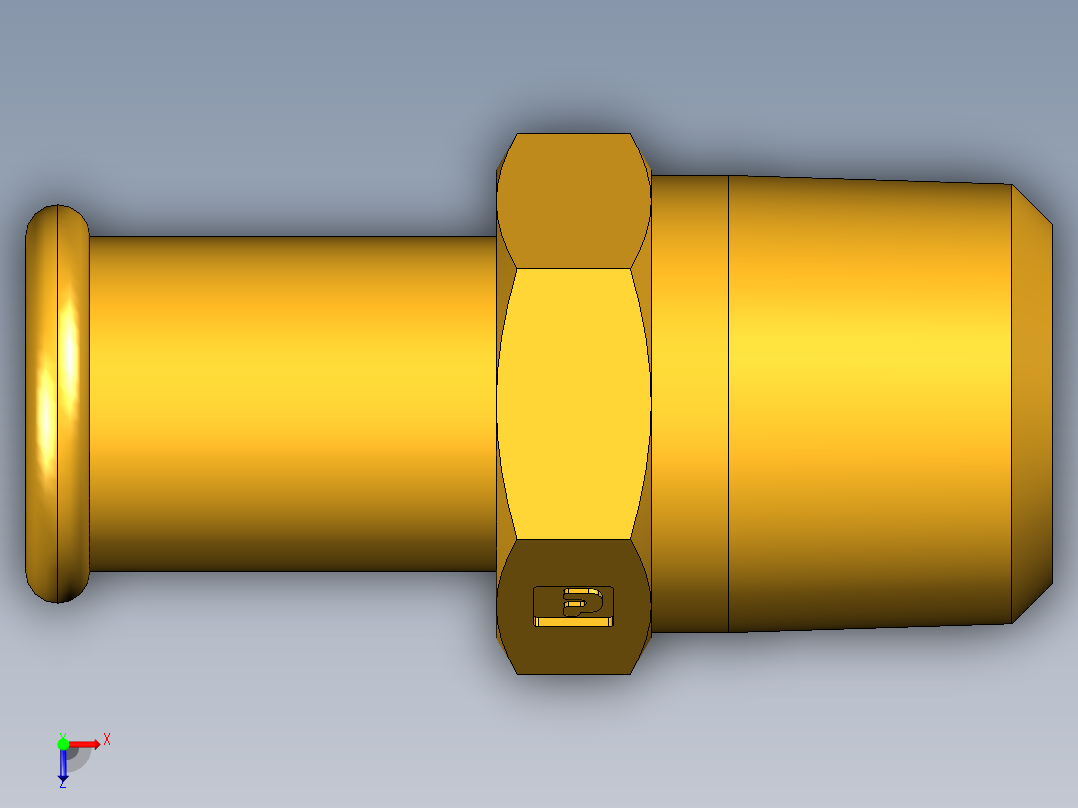 倒齿式工业管接头Beaded Hose Barb to male pipe 68HB-10-8俯视图