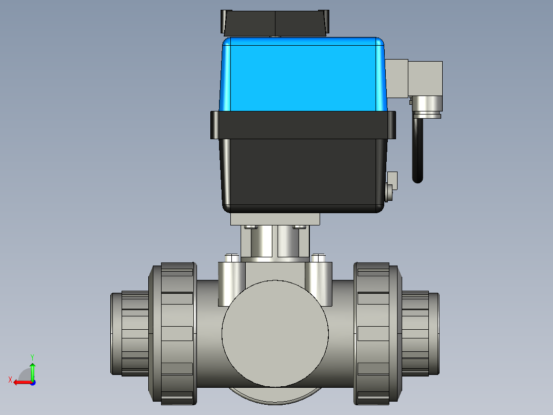 球阀3路电动驱动后视图