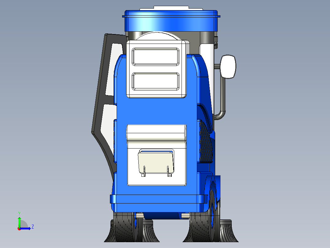 清扫车三维模型设计左视图