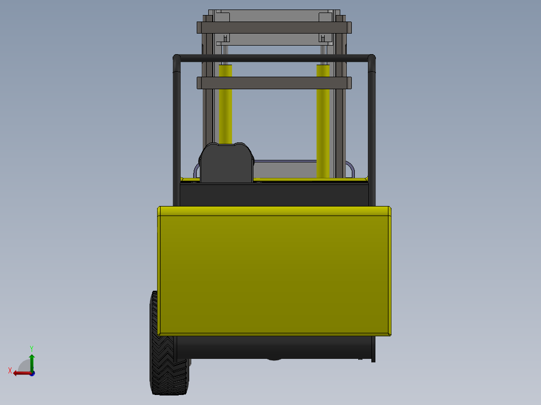 液压升降叉车后视图