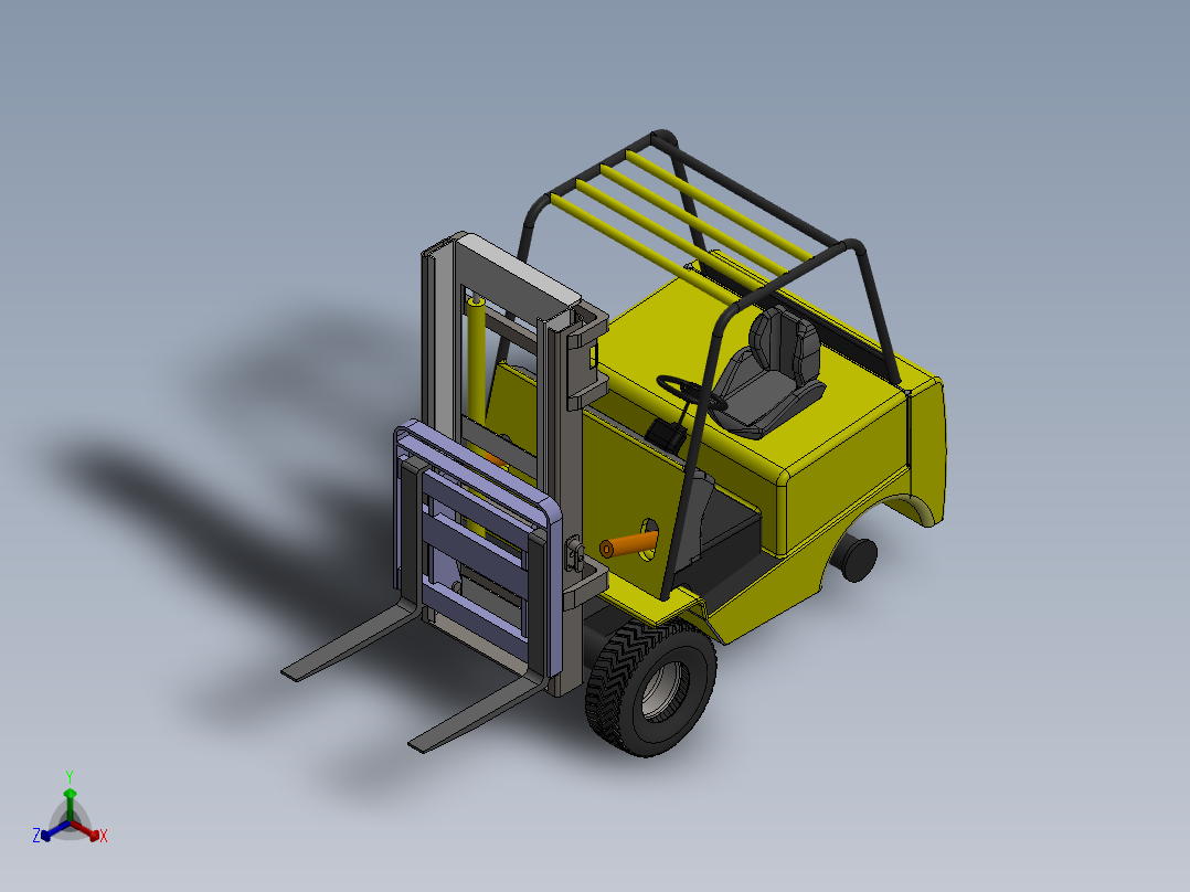 液压升降叉车正等轴测图