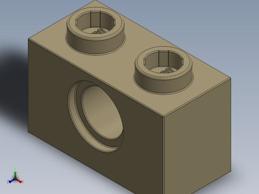 乐高机械组积木（横梁）-4205107 - 3700 Tan - Brick Yellow Technic Brick 1 x 2 with Hole